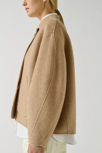 Windsor Coat in Mottled Beige from SOEUR at Edito boutique