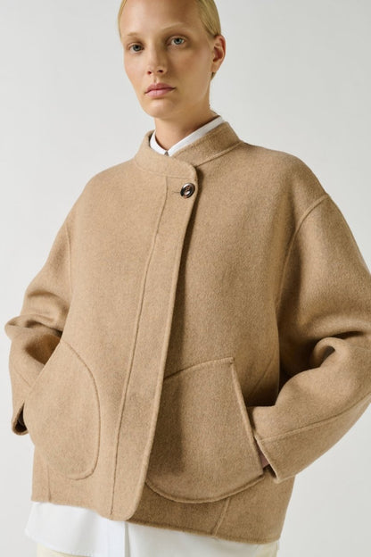Windsor Coat in Mottled Beige from SOEUR at Edito boutique
