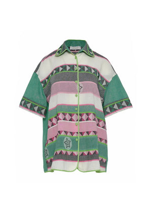 Zaria Shirt in Green/Pink from DEVOTION TWINS at Edito Boutique