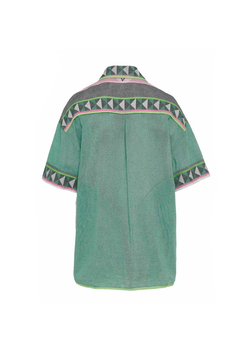 Zaria Shirt in Green/Pink from DEVOTION TWINS at Edito Boutique